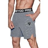 Ghassy Co. Erkek Runnig Pro Elastik Bel Nefes Alabilen Koşu Fitness Spor Şortu AÇIK GRİ L
