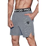 Ghassy Co. Erkek Runnig Pro Elastik Bel Nefes Alabilen Koşu Fitness Spor Şortu AÇIK GRİ S