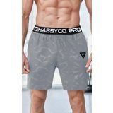 Ghassy Co. Erkek Runnig Pro Elastik Bel Nefes Alabilen Koşu Fitness Spor Şortu AÇIK GRİ XL