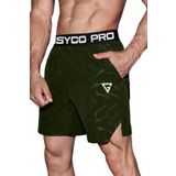 Ghassy Co. Erkek Runnig Pro Elastik Bel Nefes Alabilen Koşu Fitness Spor Şortu HAKİ L
