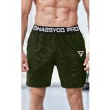 Ghassy Co. Erkek Runnig Pro Elastik Bel Nefes Alabilen Koşu Fitness Spor Şortu HAKİ XL