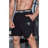 Ghassy Co. Erkek Runnig Pro Elastik Bel Nefes Alabilen Koşu Fitness Spor Şortu - Siyah