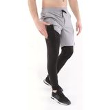 Ghassy Co. Erkek Running Compression Hızlı Kuruma Micropoly Halısaha Antrenman Gym Fitness Koşu Uzun Taytlı Şort - Açık Gri - 2XL