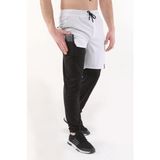 Ghassy Co. Erkek Running Compression Hızlı Kuruma Micropoly Halısaha Antrenman Gym Fitness Koşu Uzun Taytlı Şort - Beyaz - 2XL