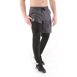 Ghassy Co. Erkek Running Compression Hızlı Kuruma Micropoly Halısaha Antrenman Gym Fitness Koşu Uzun Taytlı Şort - Füme - 2XL