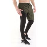 Ghassy Co. Erkek Running Compression Hızlı Kuruma Micropoly Halısaha Antrenman Gym Fitness Koşu Uzun Taytlı Şort - Haki - 2XL