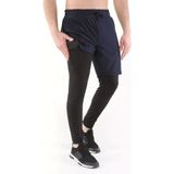 Ghassy Co. Erkek Running Compression Hızlı Kuruma Micropoly Halısaha Antrenman Gym Fitness Koşu Uzun Taytlı Şort - Lacivert