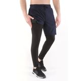 Ghassy Co. Erkek Running Compression Hızlı Kuruma Micropoly Halısaha Antrenman Gym Fitness Koşu Uzun Taytlı Şort - XL - Lacivert