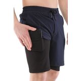 Ghassy Co. Erkek Running Hızlı Kuruma Micropolyester Arka Fermuar Cepli nane Hananlu Halkalı Antrenman Futbol Fitness Kısa Taytlı Şort LACİVERT M, G Design By mpany
