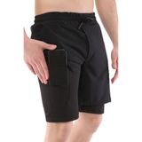 Ghassy Co. Erkek Running Hızlı Kuruma Micropolyester Arka Fermuar Cepli nane Hananlu Halkalı Antrenman Futbol Fitness Kısa Taytlı Şort SİYAH L, G Design By mpany