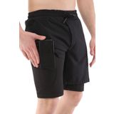 Ghassy Co. Erkek Running Hızlı Kuruma Micropolyester Arka Fermuar Cepli nane Hananlu Halkalı Antrenman Futbol Fitness Kısa Taytlı Şort SİYAH XXL, G Design By mpany, Xx-large