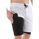 Ghassy Co Erkek Running Hızlı Kuruma Micropolyester Arka Fermuar Cepli ve Havlu Halkalı Antrenman Futbol Fitness Kısa Taytlı Şort BEYAZ 3XL