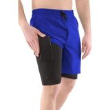 Ghassy Co Erkek Running Hızlı Kuruma Micropolyester Arka Fermuar Cepli ve Havlu Halkalı Antrenman Futbol Fitness Kısa Taytlı Şort SAKS 3XL