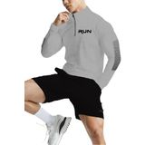 Ghassy Co. Erkek Running Hızlı Kuruma Nem Emici Teknik Performan Uzun Kollu T-shirt AÇIK GRİ XXL