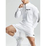 Ghassy Co. Erkek Running Hızlı Kuruma Nem Emici Teknik Performan Uzun Kollu T-Shirt - Beyaz - 2XL