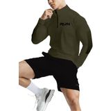 Ghassy Co. Erkek Running Hızlı Kuruma Nem Emici Teknik Performan Uzun Kollu T-shirt Haki XXL