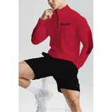 Ghassy Co. Erkek Running Hızlı Kuruma Nem Emici Teknik Performan Uzun Kollu T-Shirt - Kırmızı