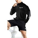 Ghassy Co. Erkek Running Hızlı Kuruma Nem Emici Teknik Performan Uzun Kollu T-shirt SİYAH XL