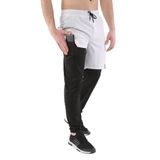 Ghassy Co. Erkek Running mpression Hızlı Kuruma Micropoly Halısaha Antrenman Gym Fitness Koşu Uzun Taytlı Şort BEYAZ L