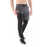Ghassy Co. Erkek Running mpression Hızlı Kuruma Micropoly Halısaha Antrenman Gym Fitness Koşu Uzun Taytlı Şort FÜME L