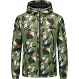 Ghassy Co. Erkek Su ve Rüzgar Geçirmez Göğüs Fermuar Gizli Cep Spor Yağmurluk - 2XL - Haki
