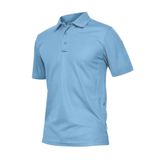 Ghassy Co. Erkek Taktik Polo Yaka Gömlek Hızlı Kuruma Nem Emici Performans Pique Jersey Golf T-shirt AÇIK MAVİ M, G Design By mpany