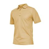 Ghassy Co. Erkek Taktik Polo Yaka Gömlek Hızlı Kuruma Nem Emici Performans Pique Jersey Golf T-shirt BEJ S, G Design By mpany