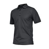 Ghassy Co. Erkek Taktik Polo Yaka Gömlek Hızlı Kuruma Nem Emici Performans Pique Jersey Golf T-shirt KOYU GRİ M, G Design By mpany