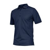 Ghassy Co. Erkek Taktik Polo Yaka Gömlek Hızlı Kuruma Nem Emici Performans Pique Jersey Golf T-shirt LACİVERT S, G Design By mpany