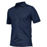 Ghassy Co. Erkek Taktik Polo Yaka Gömlek Hızlı Kuruma Nem Emici Performans Pique Jersey Golf T-Shirt - Lacivert