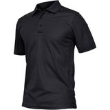 Ghassy Co. Erkek Taktik Polo Yaka Gömlek Hızlı Kuruma Nem Emici Performans Pique Jersey Golf T-shirt SİYAH L