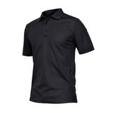 Ghassy Co. Erkek Taktik Polo Yaka Gömlek Hızlı Kuruma Nem Emici Performans Pique Jersey Golf T-shirt SİYAH S, G Design By mpany