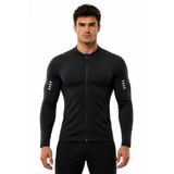 GHASSY CO . Erkek Tam Fermuarlı Dalgıç Kumaş Uzun Kollu Slim Fit Esnek Spor Sweatshirt