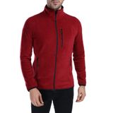 Ghassy Co. Erkek Tam Fermuarlı Polar Ceket - BORDO M