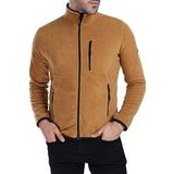 Ghassy Co. Erkek Tam Fermuarlı Polar Ceket - CAMEL S