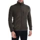 Ghassy Co. Erkek Tam Fermuarlı Polar Ceket - KOYU HAKİ M