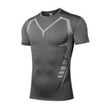 Ghassy Co. Erkek Ultra Esnek Koşu Egzersiz Hızlı Kuruma Nefes Alabilen Kısa Kollu Spor T-shirt FÜME XXL