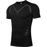Ghassy Co. Erkek Ultra Esnek Koşu Egzersiz Hızlı Kuruma Nefes Alabilen Kısa Kollu Spor T-Shirt - Siyah