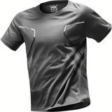 Ghassy Co. Erkek Ultra Esnek Nem Emici Vücut Geometrik Hızlı Kuruyan Hafif Spor T-Shirt - 2XL - Füme