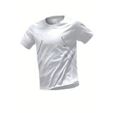 Ghassy Co. Erkek Ultra Esnek Nem Emici Vücut Geometrik Hızlı Kuruyan Hafif Spor T-shirt BEYAZ S