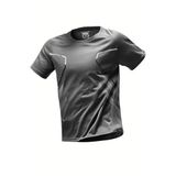 Ghassy Co. Erkek Ultra Esnek Nem Emici Vücut Geometrik Hızlı Kuruyan Hafif Spor T-shirt FÜME XL