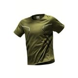 Ghassy Co. Erkek Ultra Esnek Nem Emici Vücut Geometrik Hızlı Kuruyan Hafif Spor T-shirt HAKİ L
