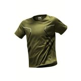 Ghassy Co. Erkek Ultra Esnek Nem Emici Vücut Geometrik Hızlı Kuruyan Hafif Spor T-shirt HAKİ XL