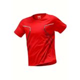 Ghassy Co. Erkek Ultra Esnek Nem Emici Vücut Geometrik Hızlı Kuruyan Hafif Spor T-shirt KIRMIZI M