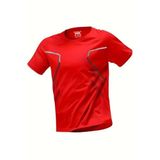 Ghassy Co. Erkek Ultra Esnek Nem Emici Vücut Geometrik Hızlı Kuruyan Hafif Spor T-shirt KIRMIZI S