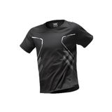 Ghassy Co. Erkek Ultra Esnek Nem Emici Vücut Geometrik Hızlı Kuruyan Hafif Spor T-shirt SİYAH L