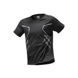 Ghassy Co. Erkek Ultra Esnek Nem Emici Vücut Geometrik Hızlı Kuruyan Hafif Spor T-shirt SİYAH M