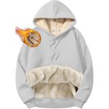 Ghassy Co. Erkek Ultra Termal Kapüşonlu Sherpa Astarlı Kanguru Cepli Sweatshirt - Ekru
