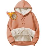 Ghassy Co. Erkek Ultra Termal Kapüşonlu Sherpa Astarlı Kanguru Cepli Sweatshirt - Mercan