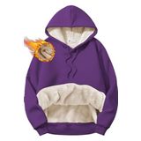 Ghassy Co. Erkek Ultra Termal Kapüşonlu Sherpa Astarlı Kanguru Cepli Sweatshirt MOR L